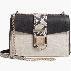 Jimmy Choo Marianne Leather & Genuine Snakeskin Crossbody Bag